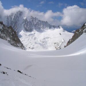 Pohled ze sedla Col du Chardonnet do Argentiere